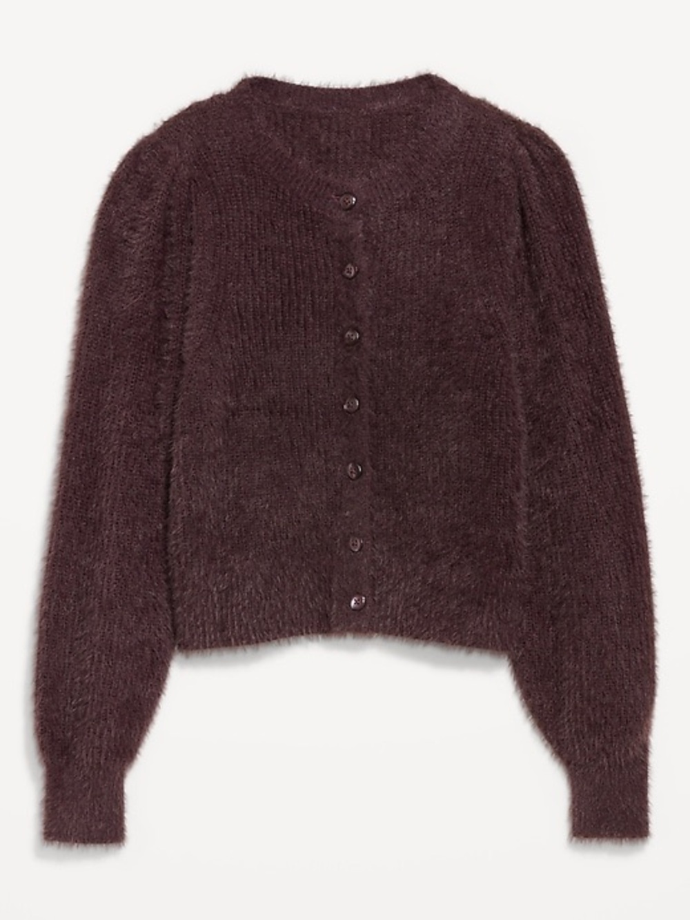Old Navy, Boxwood Brown Cropped Eyelash Cardigan Sweater, M